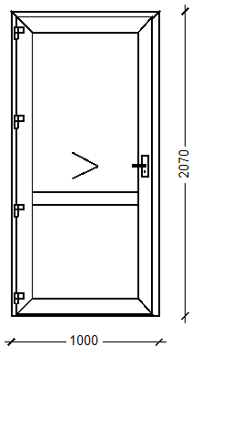 ПластКом СТАНДАРТ: Дверь офисная (Ламинация), Ivaper 62 мм, Дверная фурнитура, 1980х860, Рустикальны
