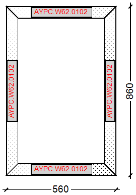 Alt W62:Окно глухое, Alt W62, Без фурнитуры, 860х560, Серый 9006, Серый 9006