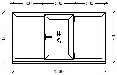 IVAPER EURO 62: Окно, Ivaper 62 мм (В), Vorne, 800х1500, Белый, Белый