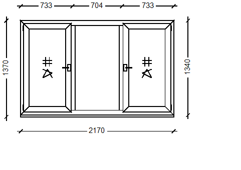 ПластКом СТАНДАРТ: Окно, Ivaper 62 мм, Siegenia Titan, 1340х1260, Белый, Белый